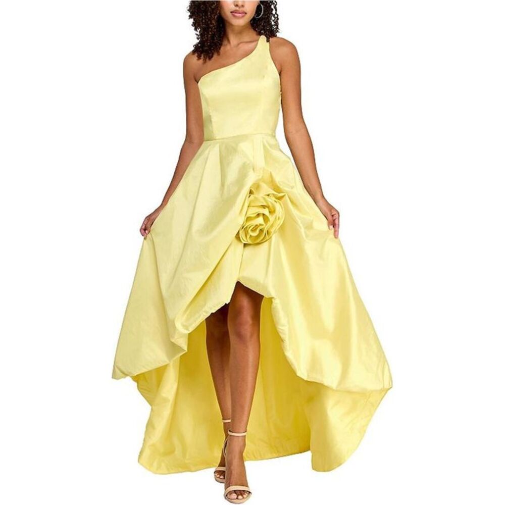 VIOLET WEEKEND Womens Juniors Maison Tara Rosette One Shoulder Gown Dress, NWT